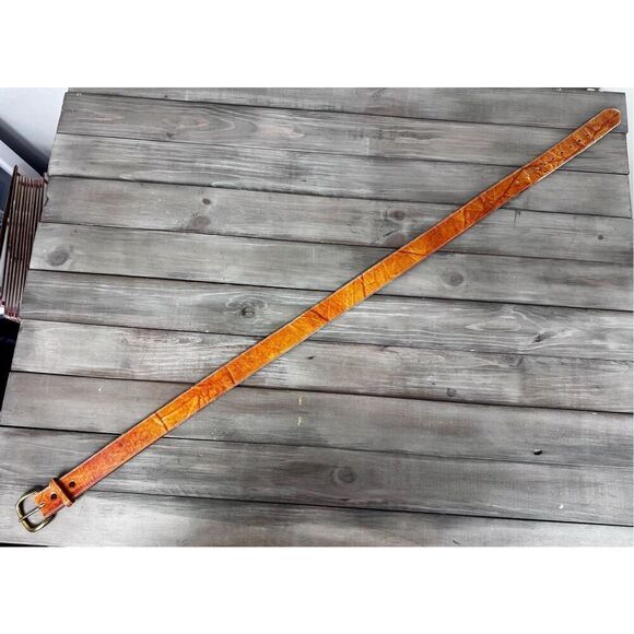 Justin Top Grain Cowhide Light Tan Made In USA 613A Unisex Western Belt - Picture 6 of 9